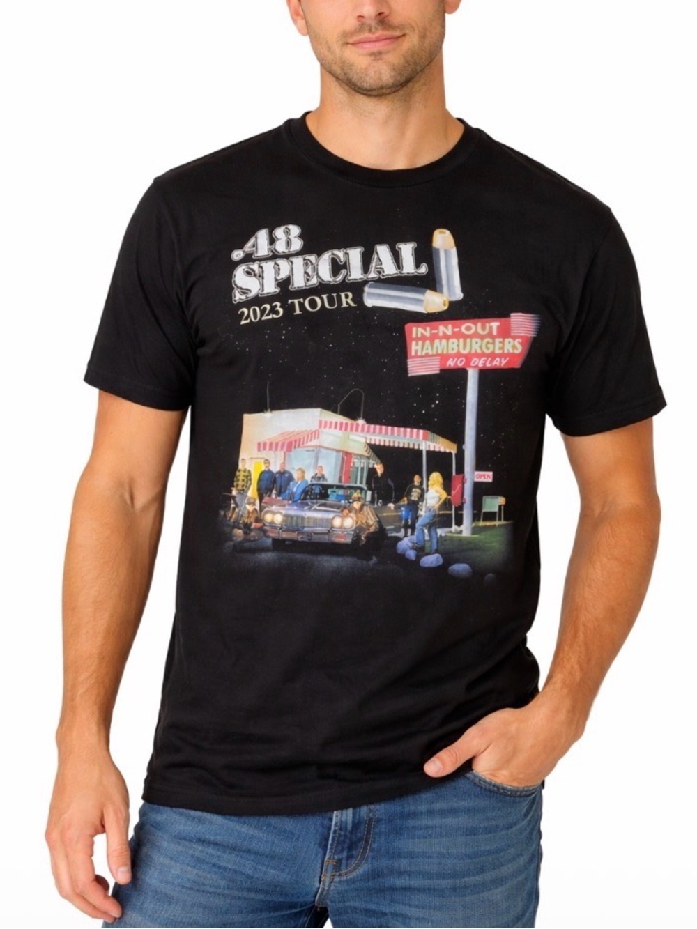 RARE In-N-Out .48 Special 2023 tour T-shirt black graphic printed men's SZ M